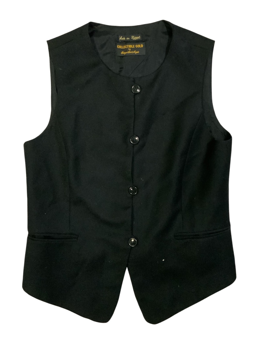 Collectible Gold Black Sleeveless Button Vest